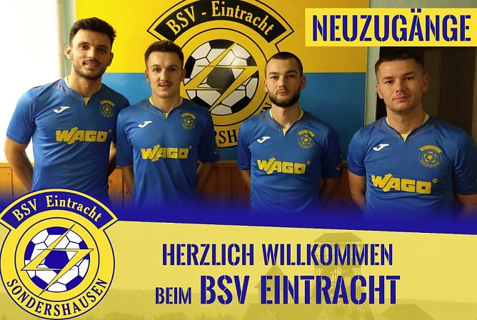 Vier Neuzugänge für Eintracht Sondershausen (Foto: BSV Eintracht Sondershausen) Vier Neuzugänge für Eintracht Sondershausen (Foto: BSV Eintracht Sondershausen)