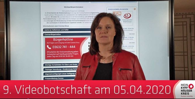 9. Videobotschaft der Landr&auml;tin (Foto: Landratsamt Kyffh&auml;userkreis)