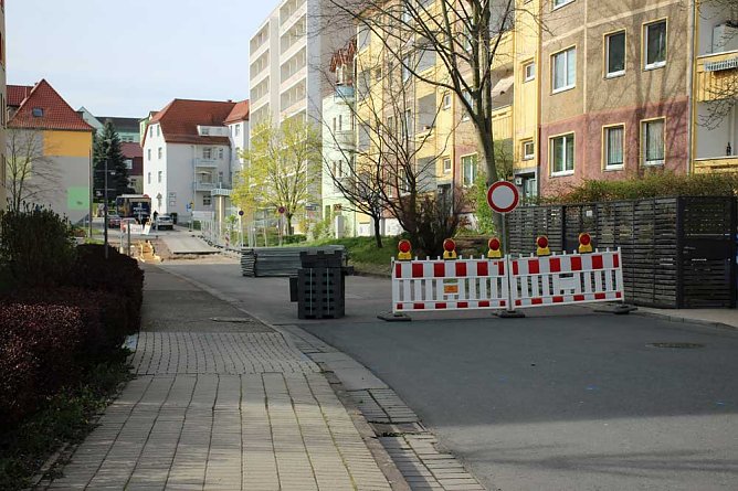 Weitere Stra&szlig;ensperre in Sondershausen (Foto: Karl-Heinz Herrmann)