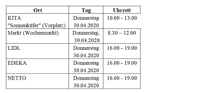 Maskenverteilung in der Stadt Greußen (Foto: Stadt Greußen) Maskenverteilung in der Stadt Greußen (Foto: Stadt Greußen)