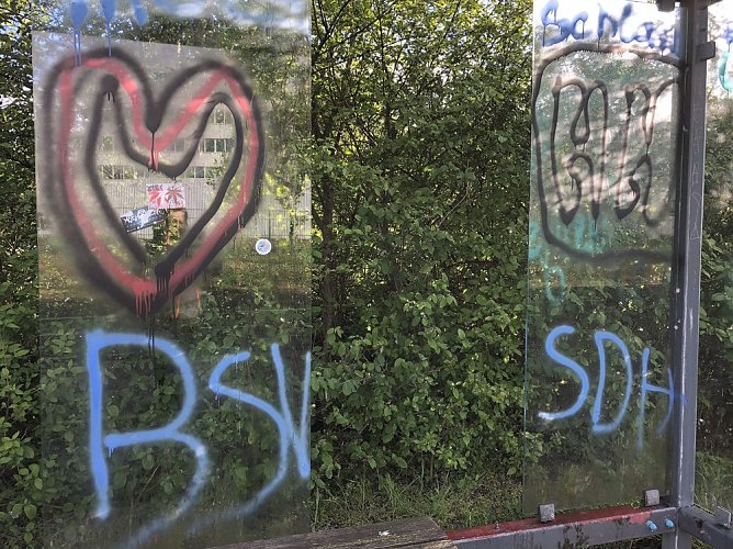 Bilder der Schmierereien (Foto: Silvio Dietzel)
