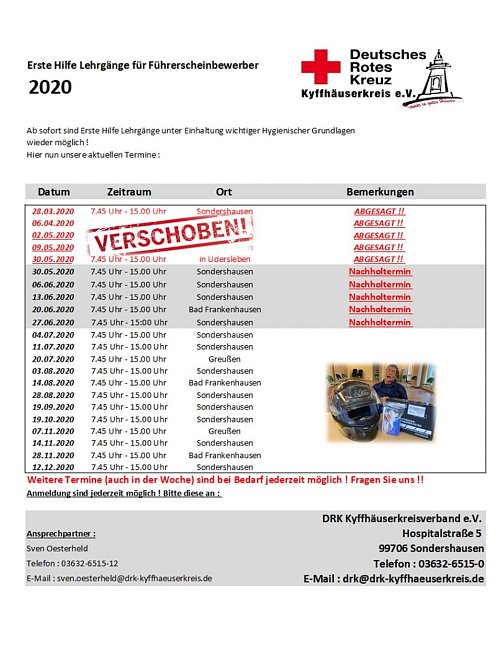 Ampel für Erste Hilfe Lehrgänge steht wieder auf GRÜN… (Foto: DRK Kyffhäuserkreis) Ampel für Erste Hilfe Lehrgänge steht wieder auf GRÜN… (Foto: DRK Kyffhäuserkreis)