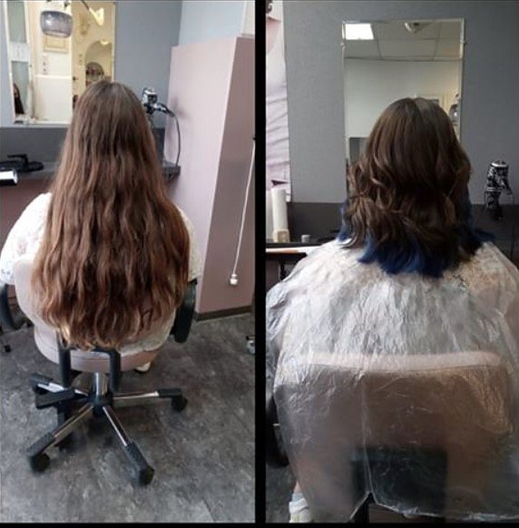 Haarpracht für Kinder gespendet (Foto: privat) Haarpracht für Kinder gespendet (Foto: privat)