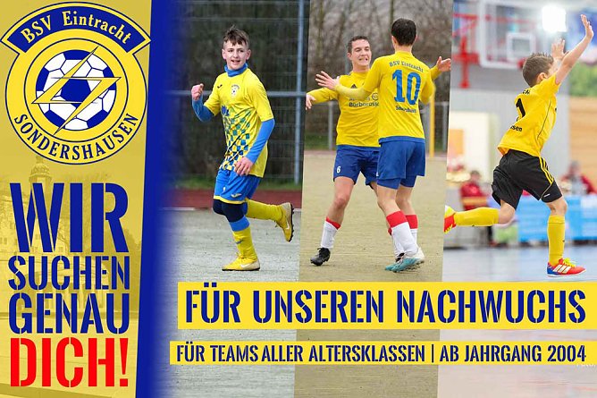 "Wir suchen genau DICH! (Foto: BSV Eintracht Sondershausen) "Wir suchen genau DICH! (Foto: BSV Eintracht Sondershausen)