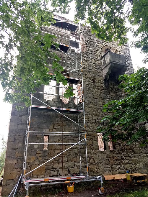 Sicherungsarbeiten an der Oberen Sachsenburg (Foto: Stiftung Th&uuml;ringer Schl&ouml;sser und G&auml;rten, Carolin Schart)