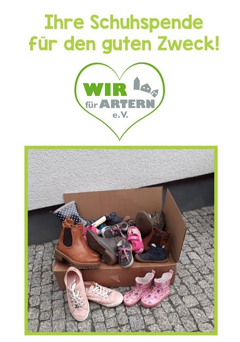 Aktion Shuuz – Schuhe sammeln für den guten Zweck! (Foto: Wir für Artern) Aktion Shuuz – Schuhe sammeln für den guten Zweck! (Foto: Wir für Artern)