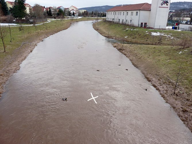Entenbeobachtungsposten in der Wipper (Foto: Karl-Heinz Herrmann)