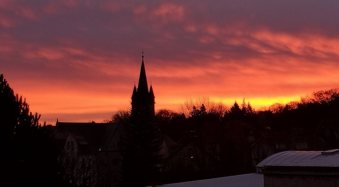 Sonnenaufgang &uuml;ber Sondershausen (Foto: Thomas Leipold)