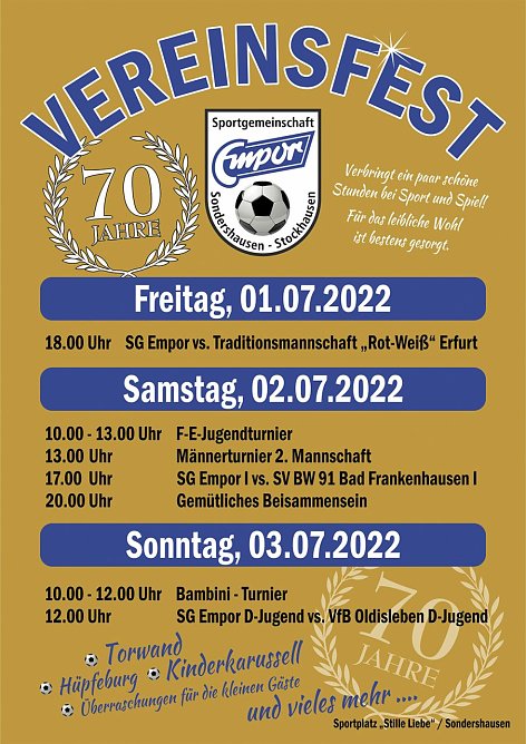 SG Empor feiert 70jähriges Bestehen (Foto: SG Empor) SG Empor feiert 70jähriges Bestehen (Foto: SG Empor)
