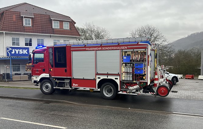 Arbeit f&uuml;r die Sondersh&auml;user Feuerwehren (Foto: S.Dietzel)