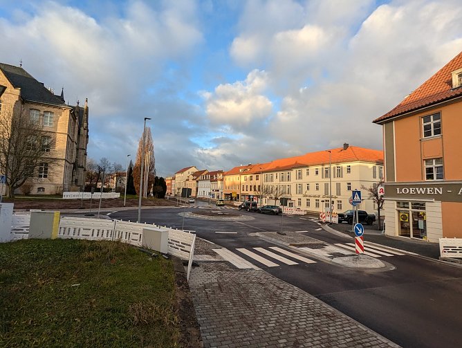 Kreisverkehr an der Kreuzung zwischen Alexander-Puschkin-Promenade und G&uuml;ntherstra&szlig;e  (Foto: Janine Skara)