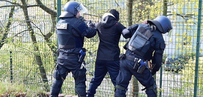 Polizeibeamte bei einer Festnahme (Foto: LPI) Polizeibeamte bei einer Festnahme (Foto: LPI)