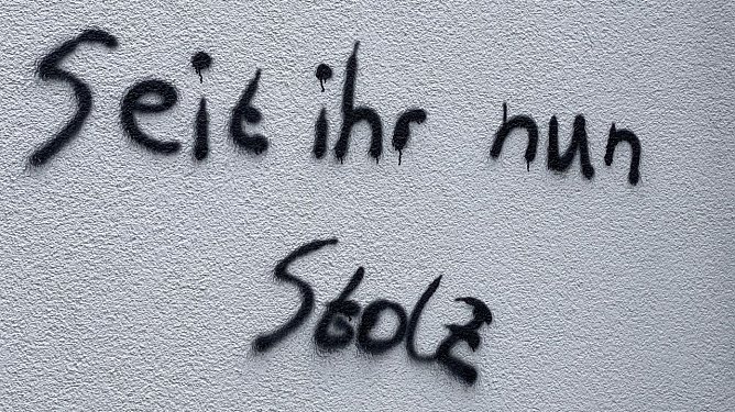 Schmiererei auf einer Wand in Bad Langensalza (Foto: privat )