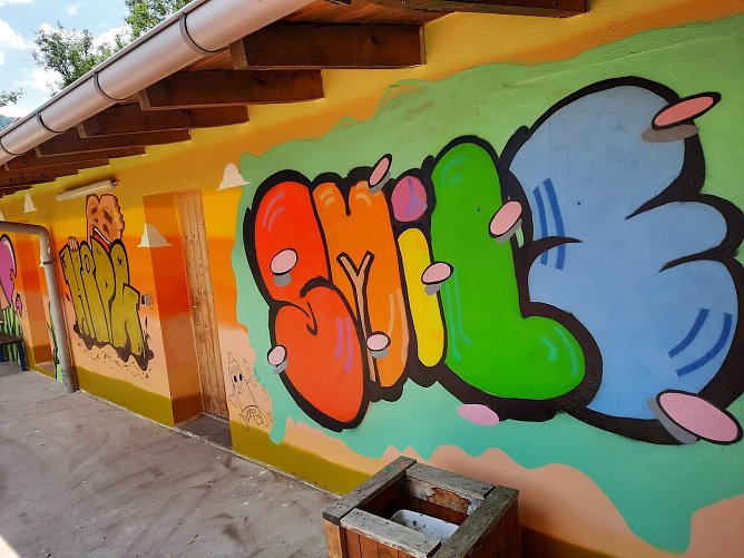 Graffitiprojekt im JuST (Foto: Kreisjugendring Kyffh&auml;userkreis)
