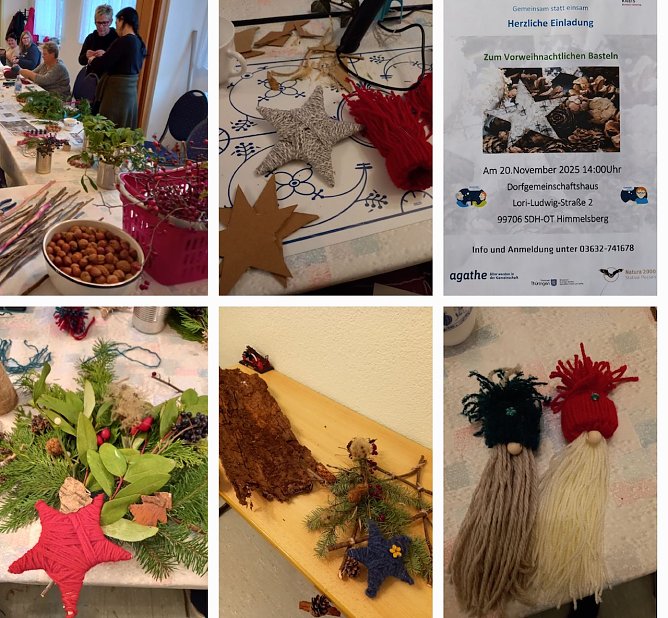 Vorweihnachtliches Basteln im Seniorentreff in Himmelsberg (Foto:  Yvonne Koch / Christina Wipperling)