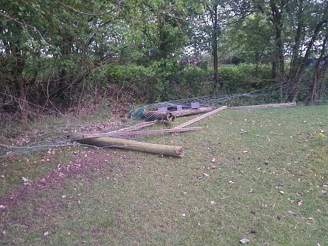Das zerst&ouml;rte Wildgehege.  (Foto: Silvio Dietzel)