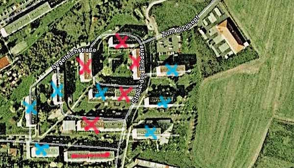 Abriss in der Segelteichstraße (Foto: Google Earth - Karl-Heinz Herrmann) Abriss in der Segelteichstraße (Foto: Google Earth - Karl-Heinz Herrmann)