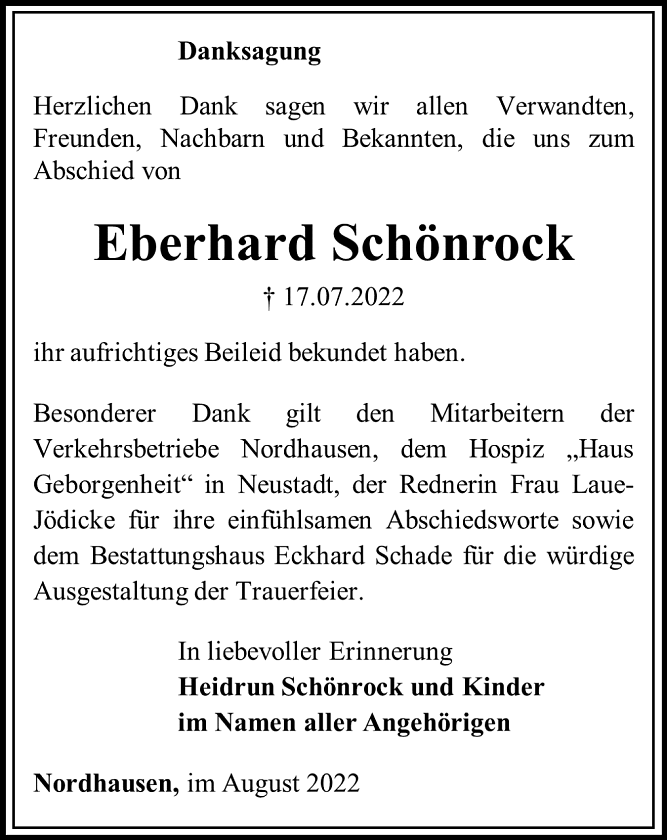 Danksagung (Foto: Schade)