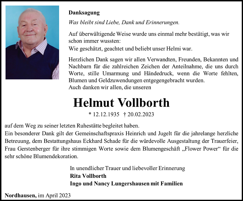 Danksagung (Foto: Schade)