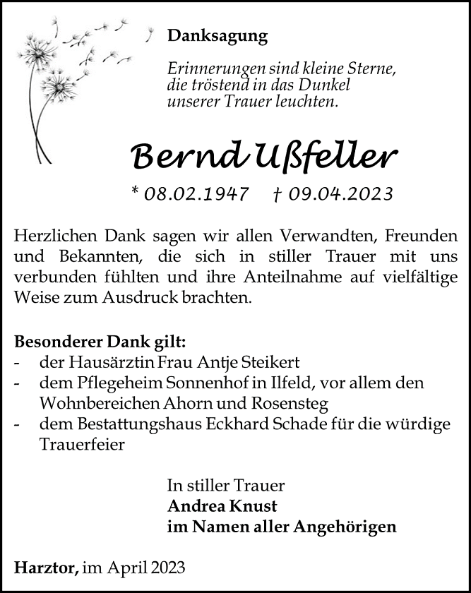 Danksagung (Foto: Schade)