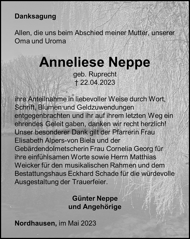 Danksagung (Foto: Schade)