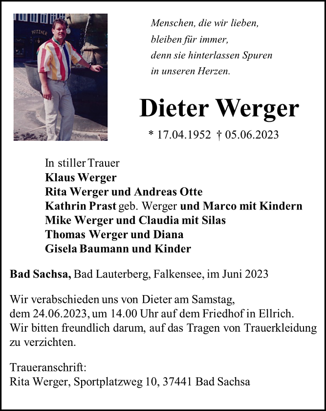 Traueranzeige (Foto: Schade)