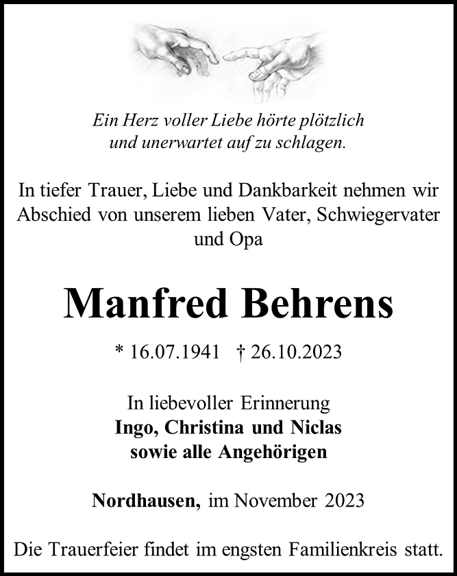 Traueranzeige (Foto: Schade)