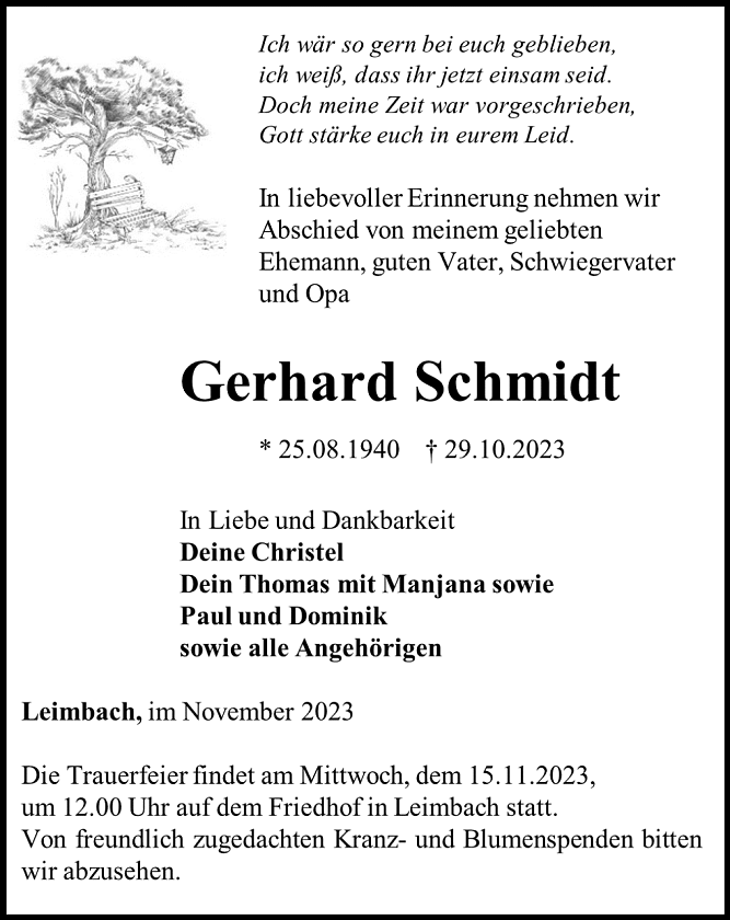 Traueranzeige (Foto: Schade)