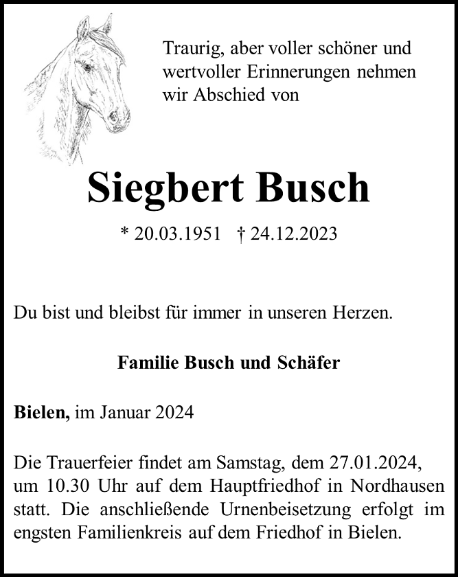 Traueranzeige  (Foto: Schade)