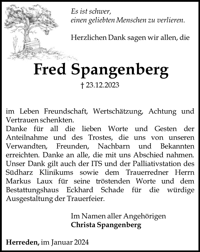 Danksagungf (Foto: Bestattungshaus Schade)