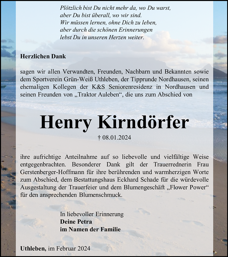 Danksagung (Foto: Bestattungshaus Eckhard Schade)