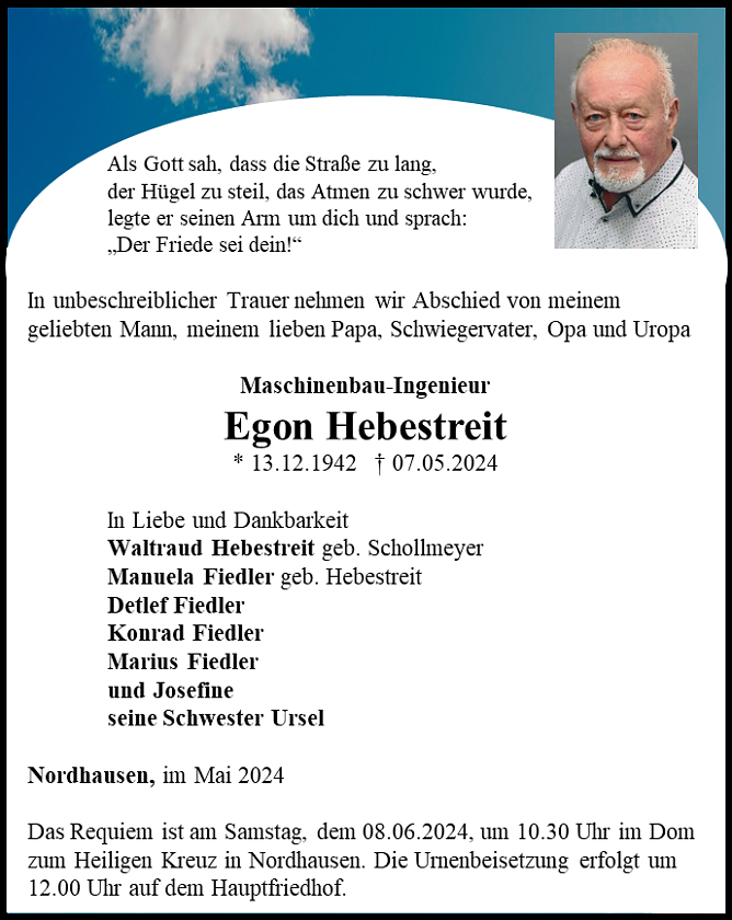 Traueranzeige (Foto: Bestattungshaus Schade)