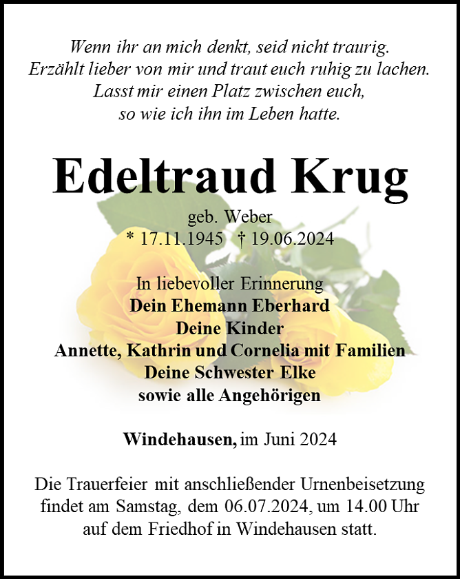 Traueranzeige (Foto: Schade)