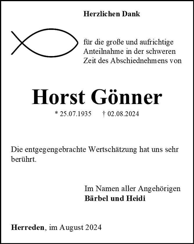 Danksagung (Foto: Bestattungshaus Eckhard Schade)