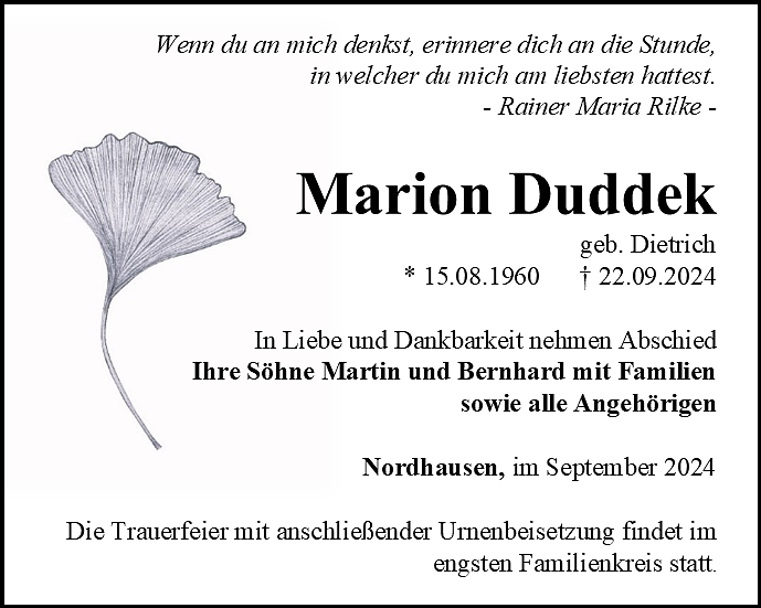 Traueranzeige (Foto: Bestattungshaus Eckhard Schade)