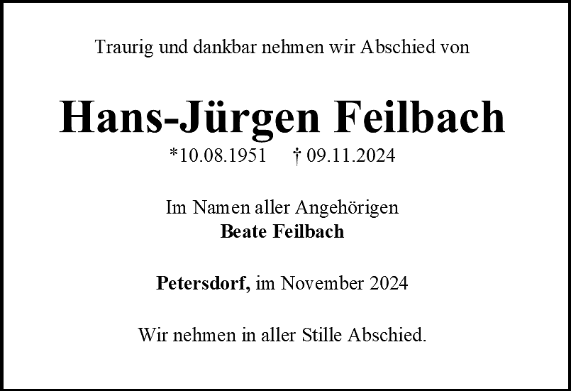 Traueranzeige (Foto: Bestattungshaus Eckhard Schade)