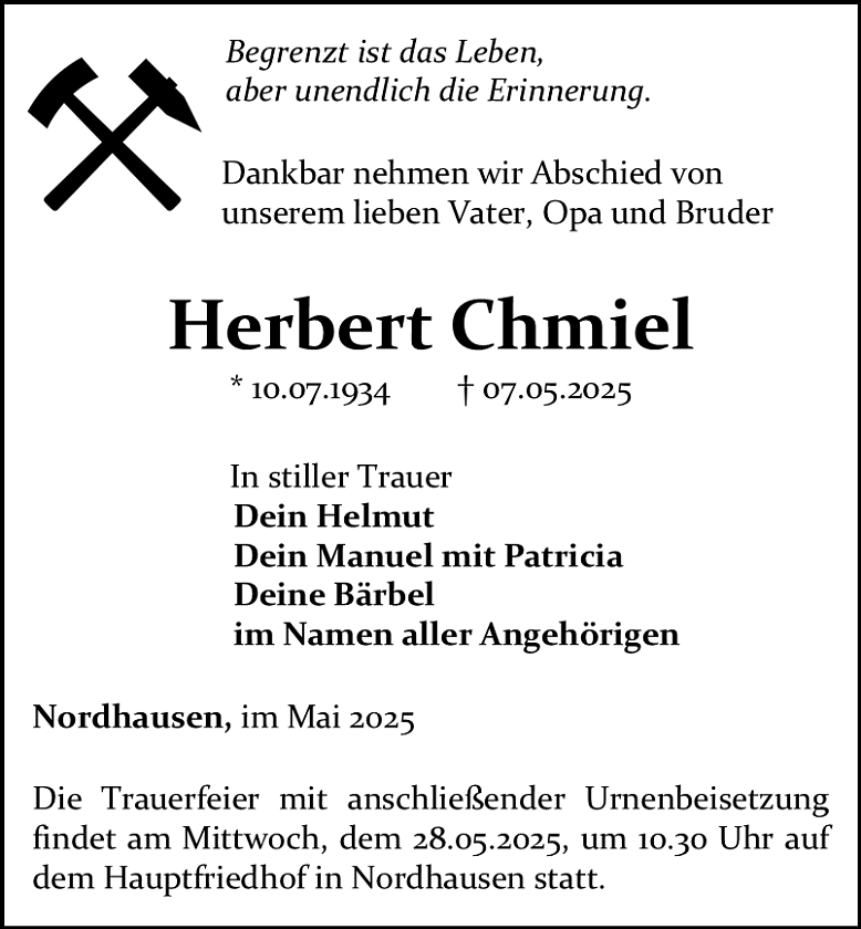 Traueranzeige (Foto: Bestattungshaus Eckhard Schade)