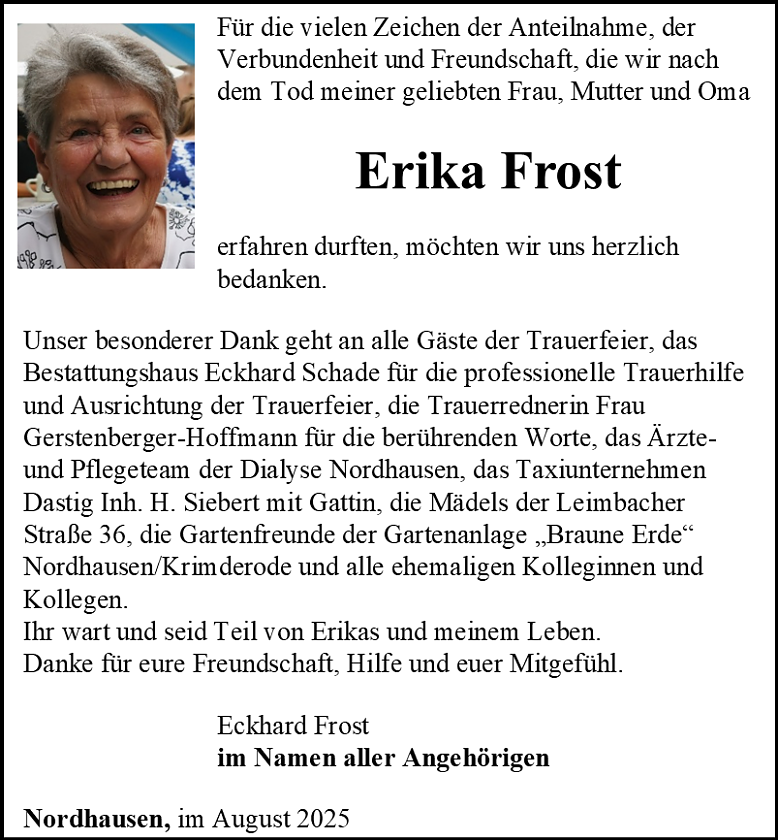 Danksagung (Foto: Schade)