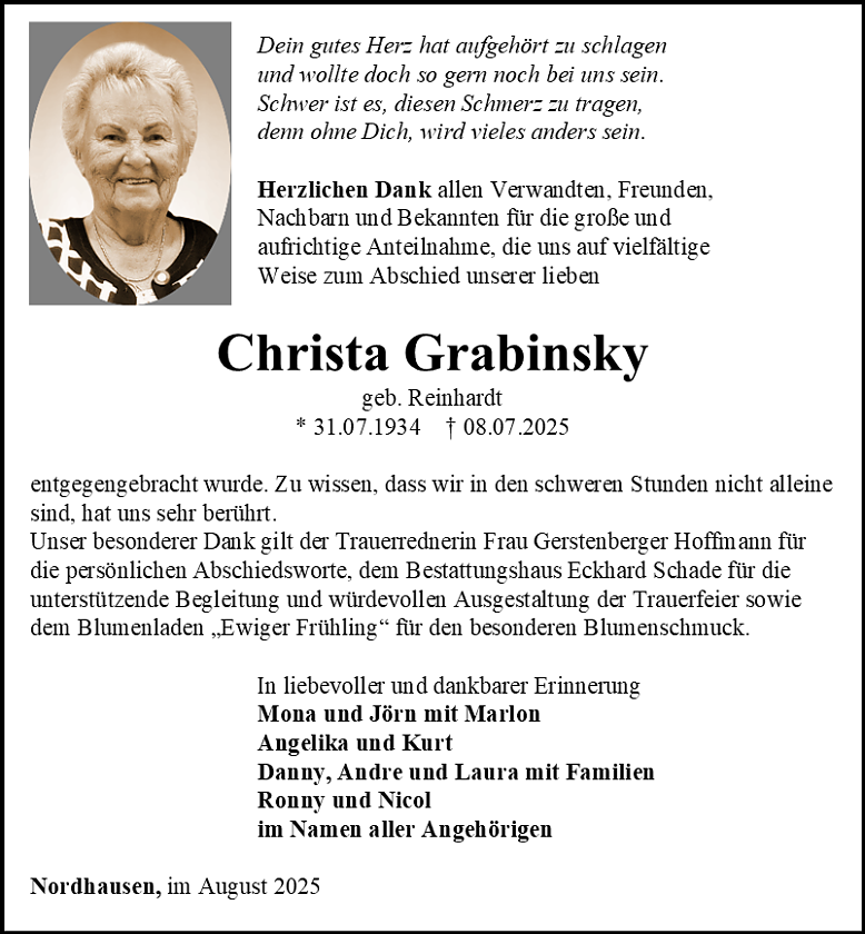 Danksagung (Foto: Schade)