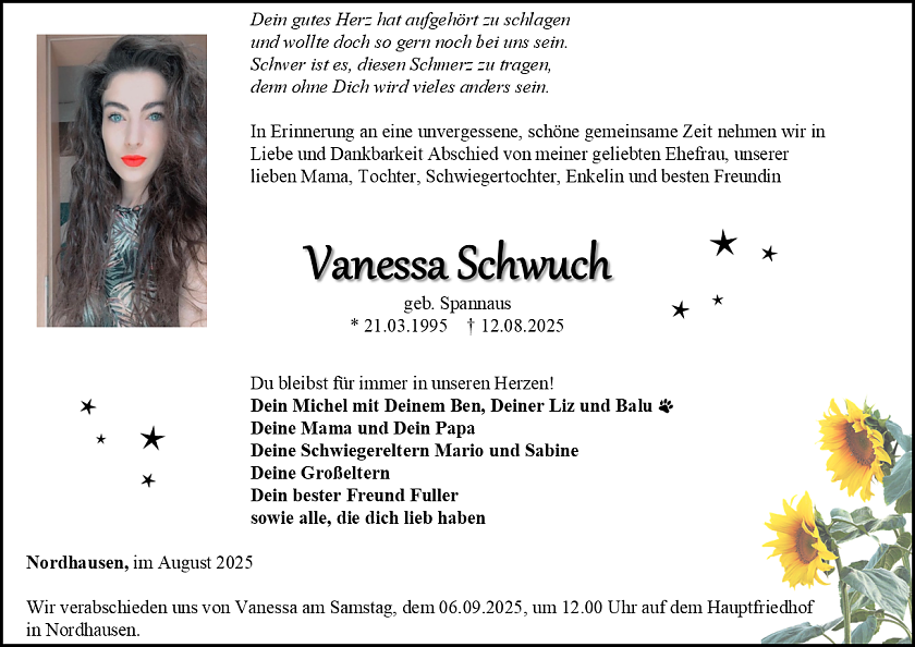 Traueranzeige (Foto: Schade)