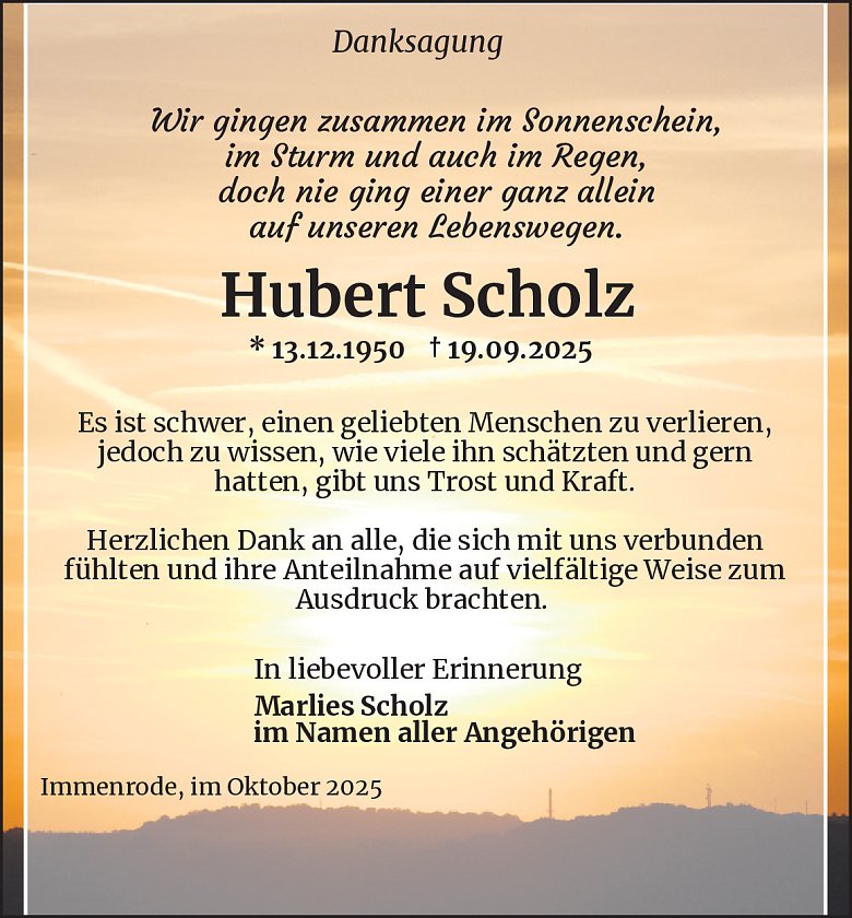 Danksagung (Foto: Bestattungsinstitut Westerhausen)