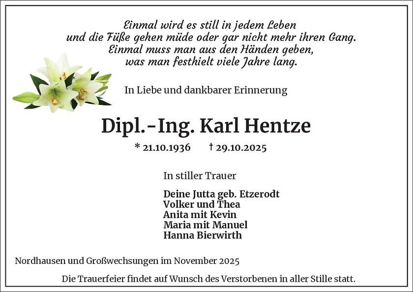 Traueranzeige (Foto: Best. Westerhausen)