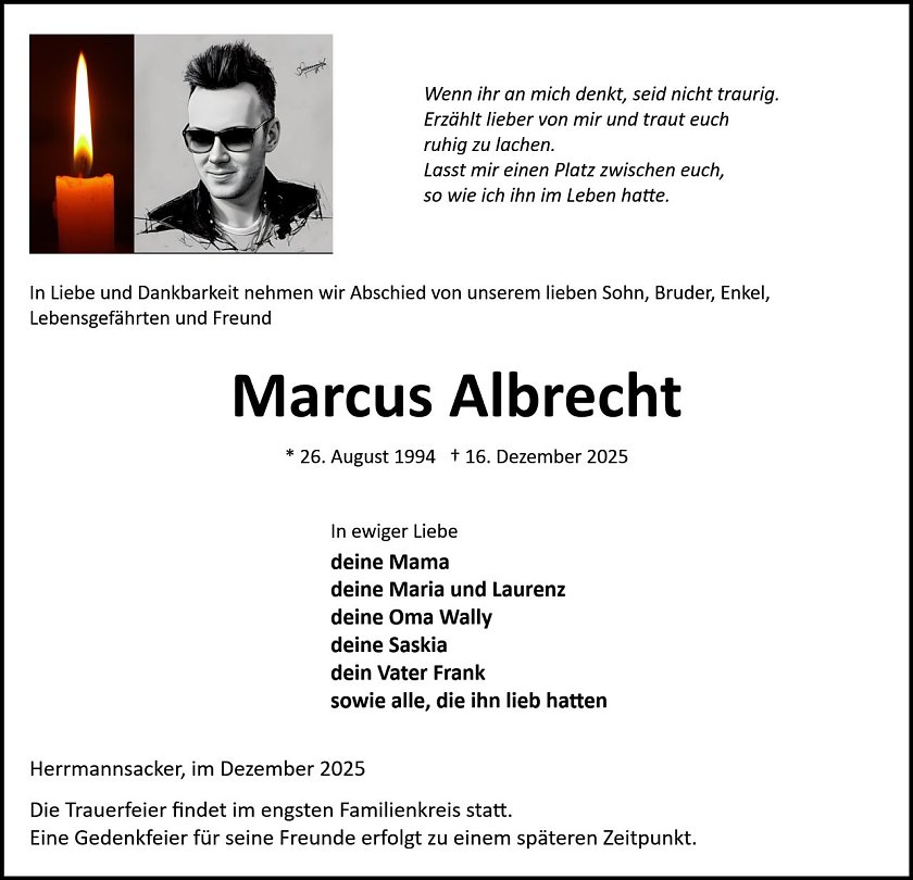 Traueranzeige (Foto: Bestattung Baumgarten)