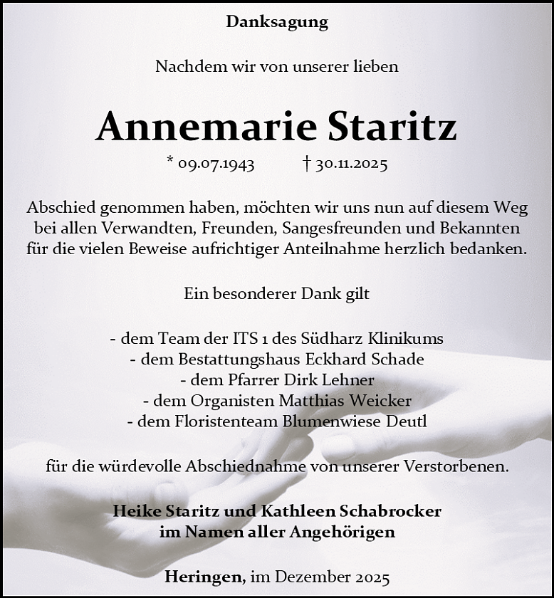 Danksagung (Foto: Schade)