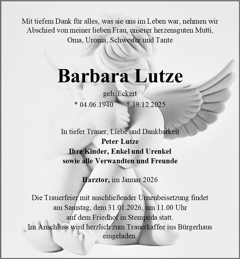 Traueranzeige (Foto: Schade)