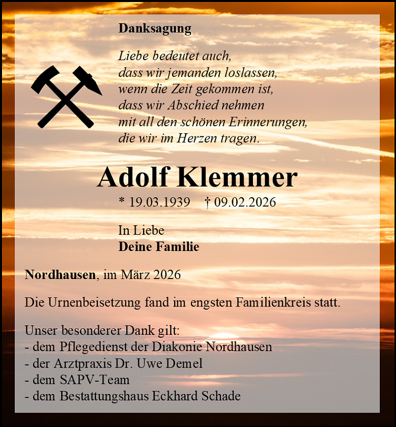 Danksagung (Foto: Schade)