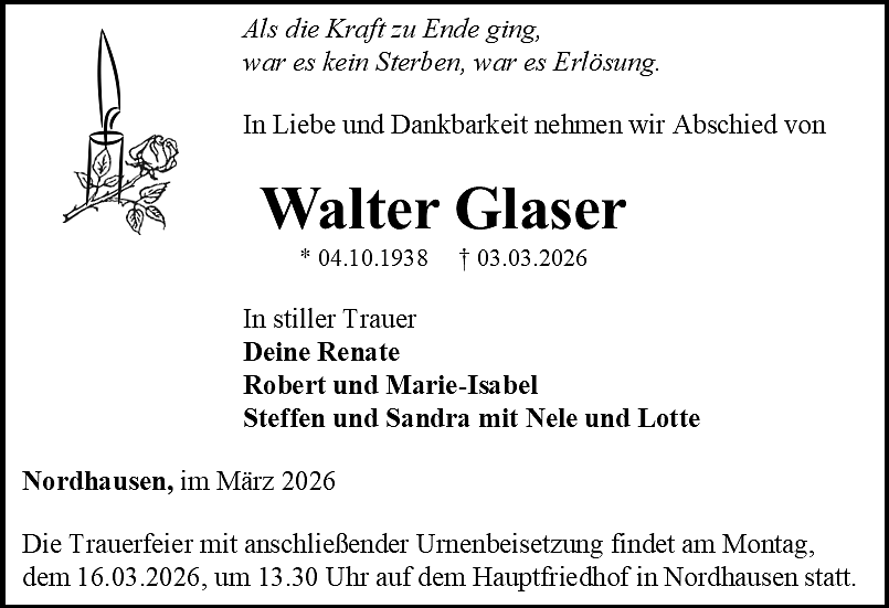 Traueranzeige (Foto: Schade)