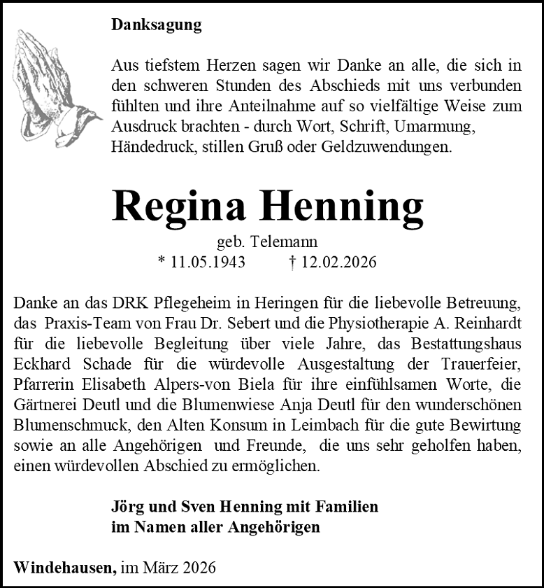 Danksagung (Foto: Schade)