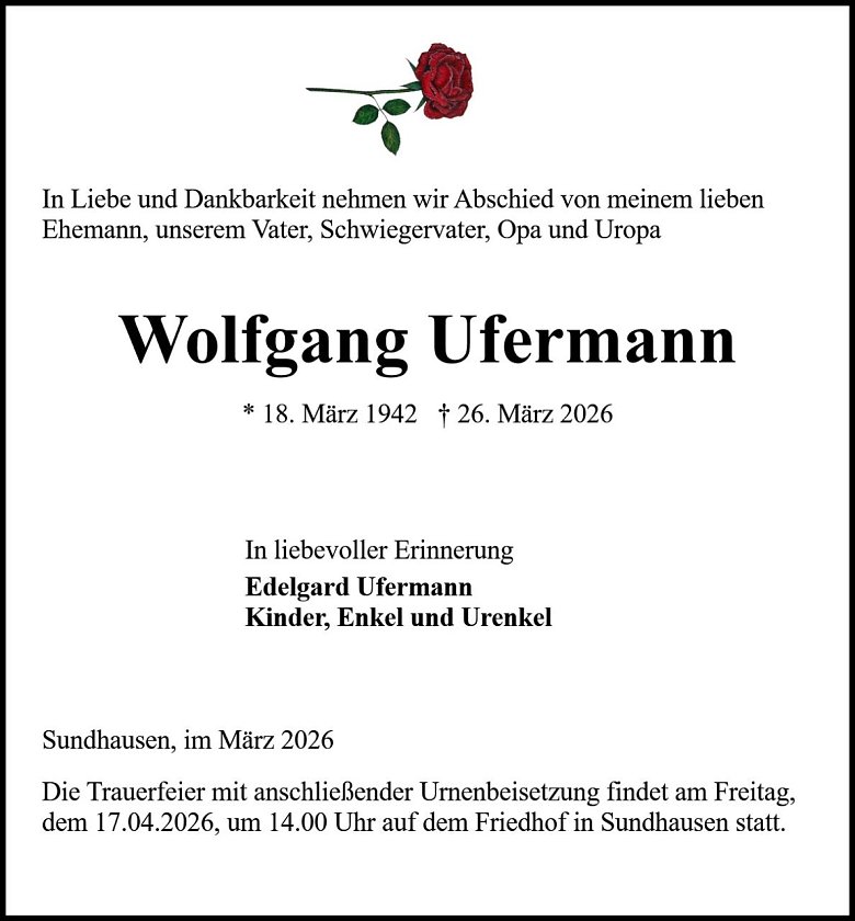 Traueranzeige (Foto: Bestattung Baumgarten)