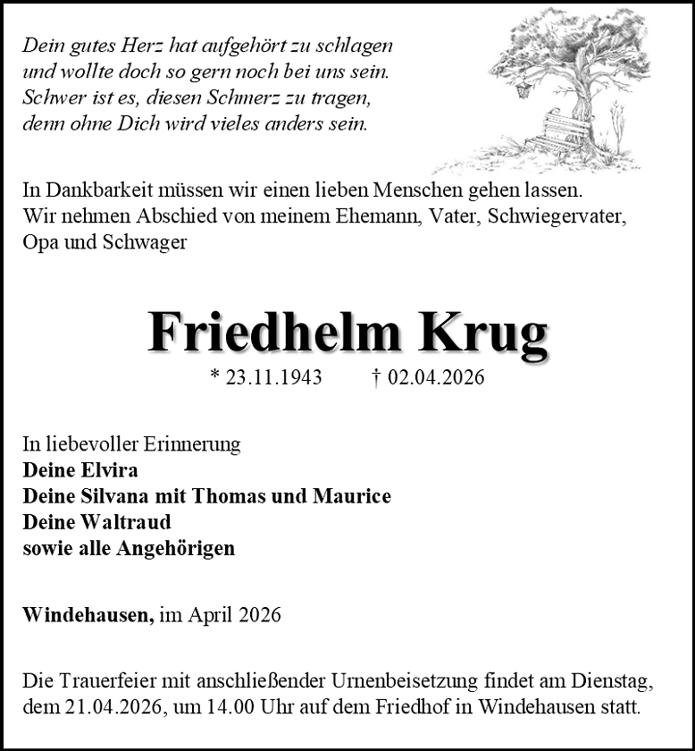 Traueranzeige (Foto: Schade)